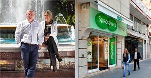 Store Directors Leighton Griffiths and Nerea Galdos-Pujana look forward to celebrating the first anniversary of Specsavers Opticas Marbella 