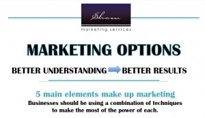 Marketing options infographic header