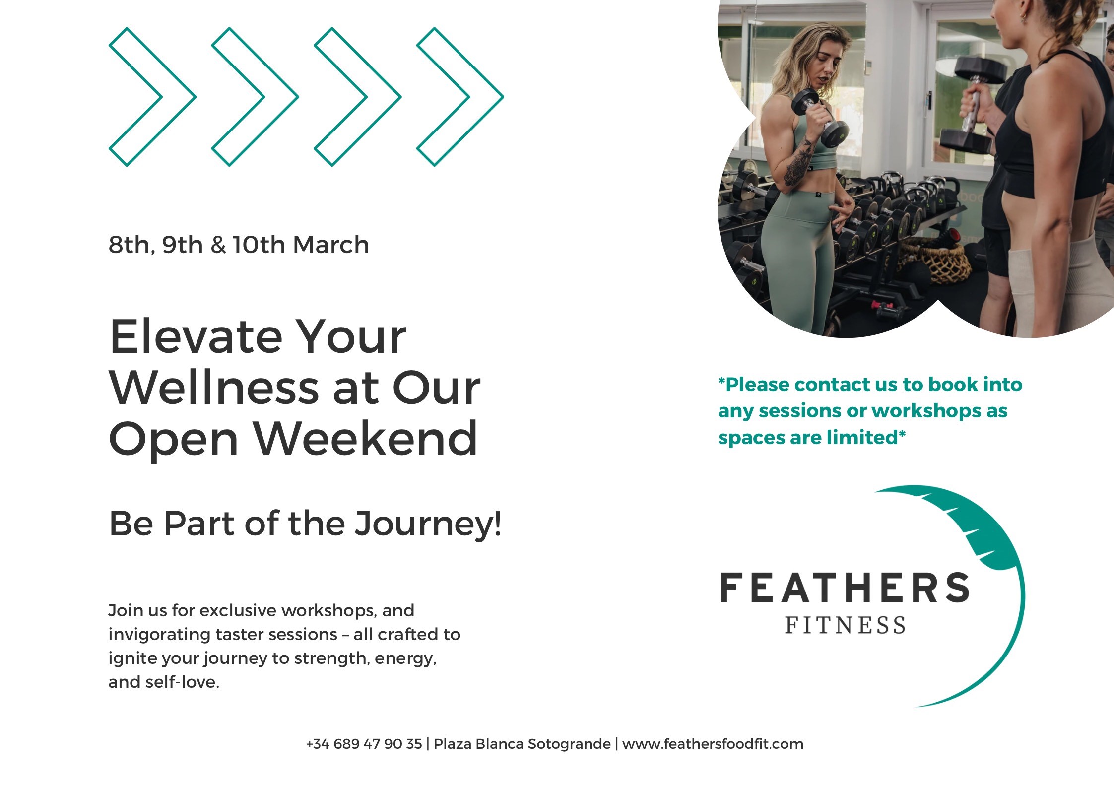 Charity Open Weekend marks opening of Feathers Fitness Studio in Plaza Blanca